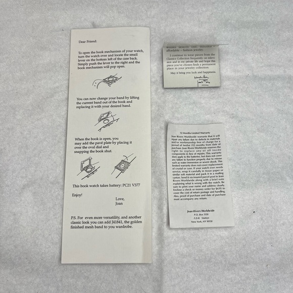 NWOT Joan Rivers Classics Collection Gold Watch w/ Interchangeable Leather Bands - Picture 3 of 3